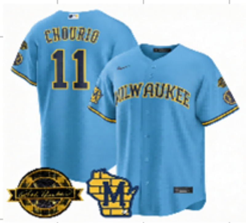 Men 2026 Milwaukee Brewers #11 Chourio blue Game Nike MLB Jersey 0403002->milwaukee brewers->MLB Jersey